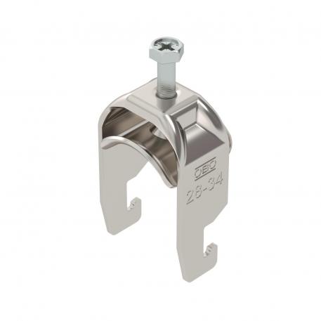 Clamp clip 2056, U-foot, single, metal pressure trough, A2 28 | 34 | 3