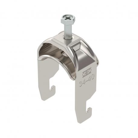 Clamp clip 2056, U-foot, single, metal pressure trough, A2 34 | 40 | 3