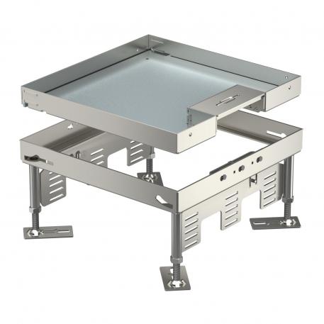 带电源线出口的高度可调安装盒，RKSN，不锈钢