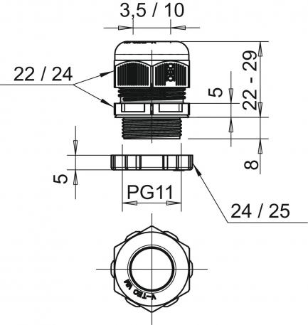 Pg11 Thread Dimensions Cable gland, PG thread, set with locknut, light grey | OBO